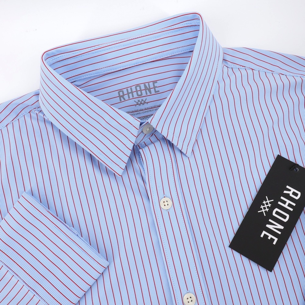 Rhone Commuter Dress Shirt | Men's Medium Slim Fit | All-Way Stretch & Anti-Odor